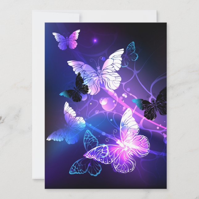 Background with Night Butterflies Announcement (Front)