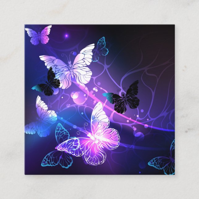 Background with Night Butterflies Appointment Card (Front)