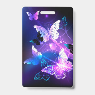 Background with Night Butterflies Badge