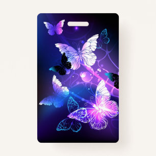 Background with Night Butterflies Badge