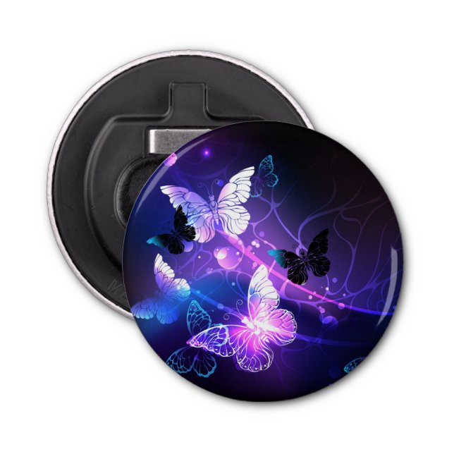 Background with Night Butterflies Bottle Opener (Front)