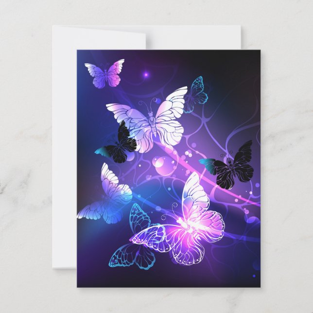 Background with Night Butterflies Card (Front)