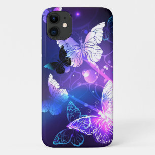 Background with Night Butterflies iPhone 11 Case