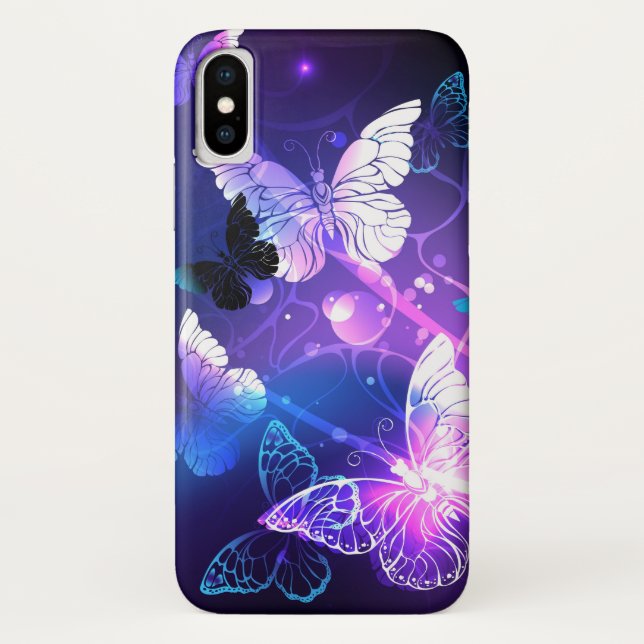 Background with Night Butterflies Case-Mate iPhone Case (Back)