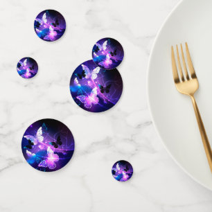 Background with Night Butterflies Confetti