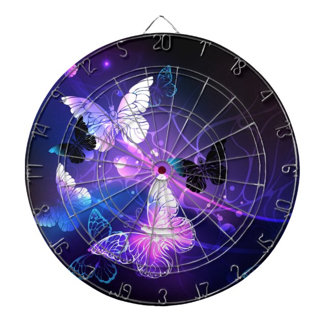 Background with Night Butterflies Dartboard (Front)