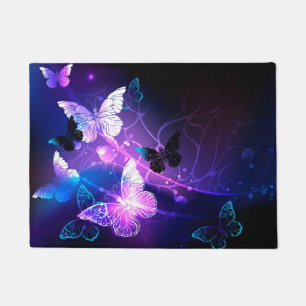 Background with Night Butterflies Doormat