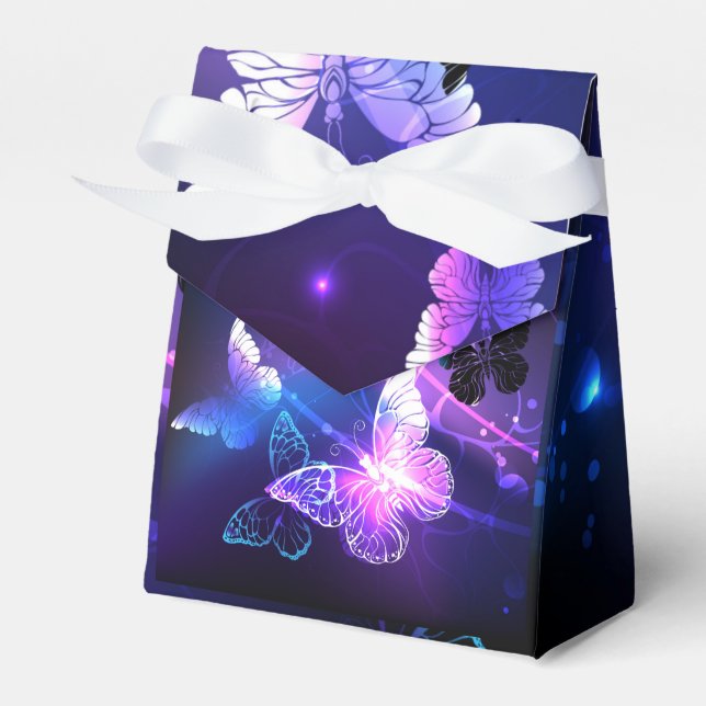 Background with Night Butterflies Favor Box (Front Side)
