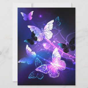 Background with Night Butterflies Holiday Card