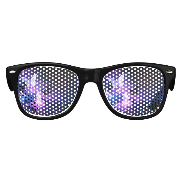 Background with Night Butterflies Kids Sunglasses (Front)