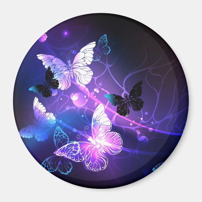 Background with Night Butterflies Magnet (Front)