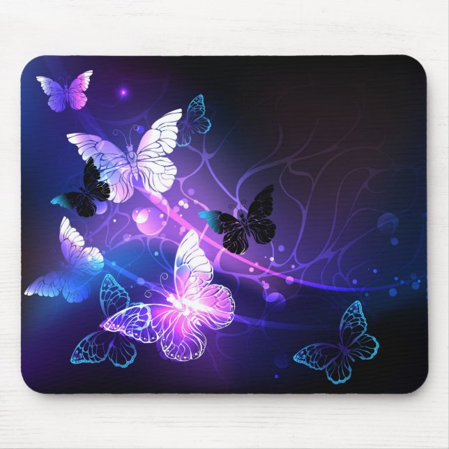 Background with Night Butterflies Mouse Pad (Front)