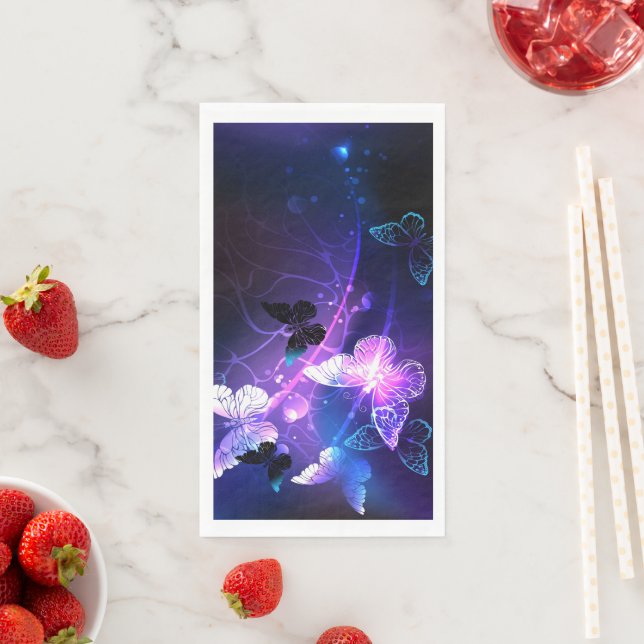 Background with Night Butterflies Napkin (Insitu)