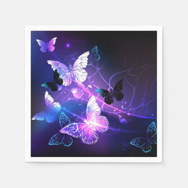 Background with Night Butterflies Napkin (Front)