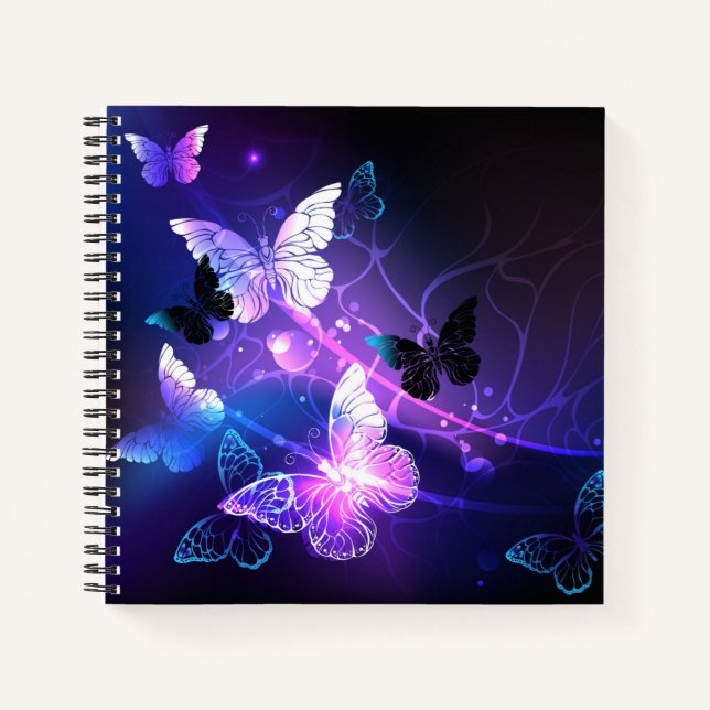 Background with Night Butterflies Notebook (Front)