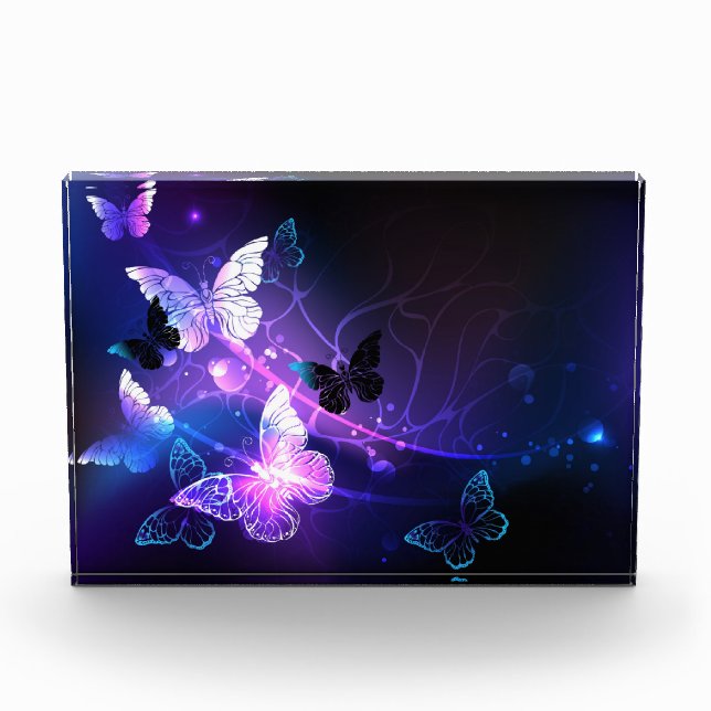 Background with Night Butterflies Photo Block (Front)