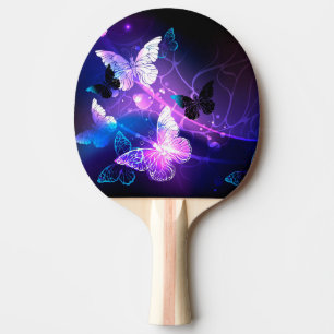 Background with Night Butterflies Ping Pong Paddle
