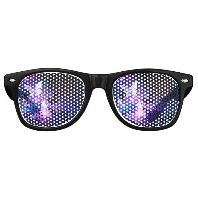 Background with Night Butterflies Retro Sunglasses (Front)