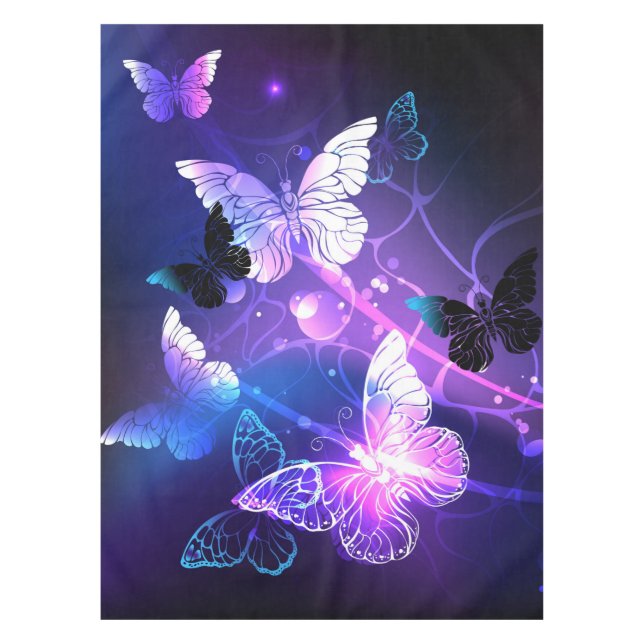 Background with Night Butterflies Tablecloth (Front)
