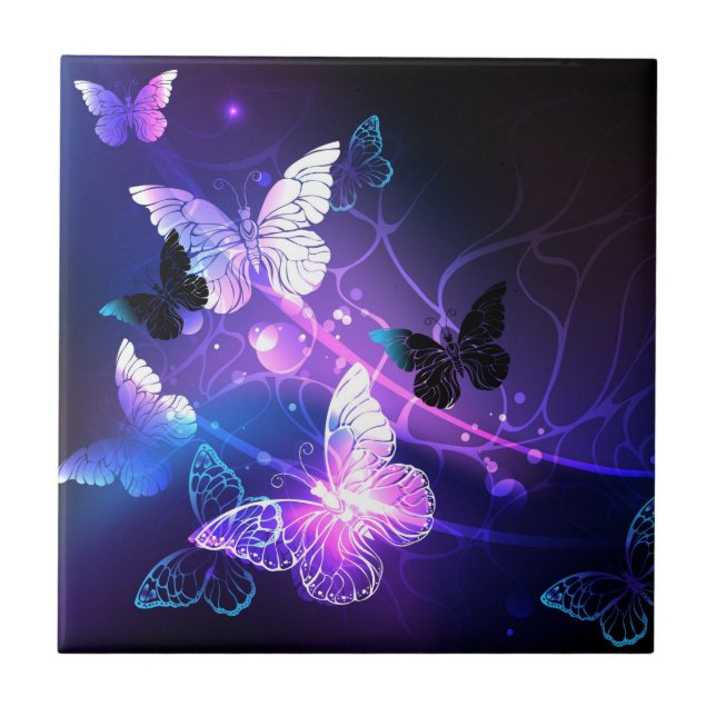 Background with Night Butterflies Tile (Front)