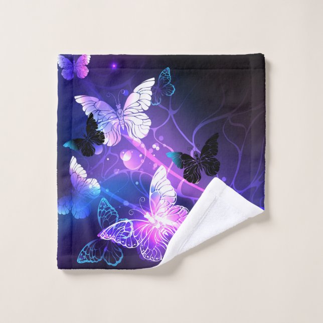 Background with Night Butterflies Wash Cloth (Wash Cloth)