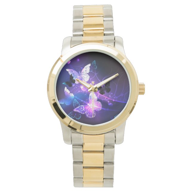 Background with Night Butterflies Watch (Front)