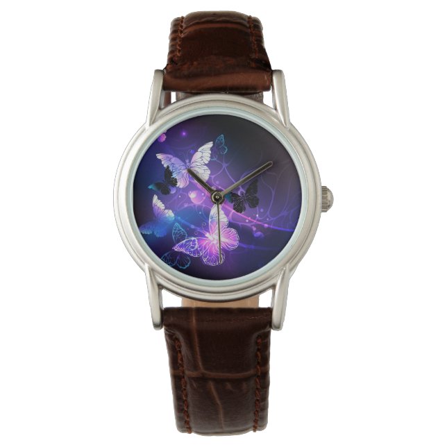 Background with Night Butterflies Watch (Front)