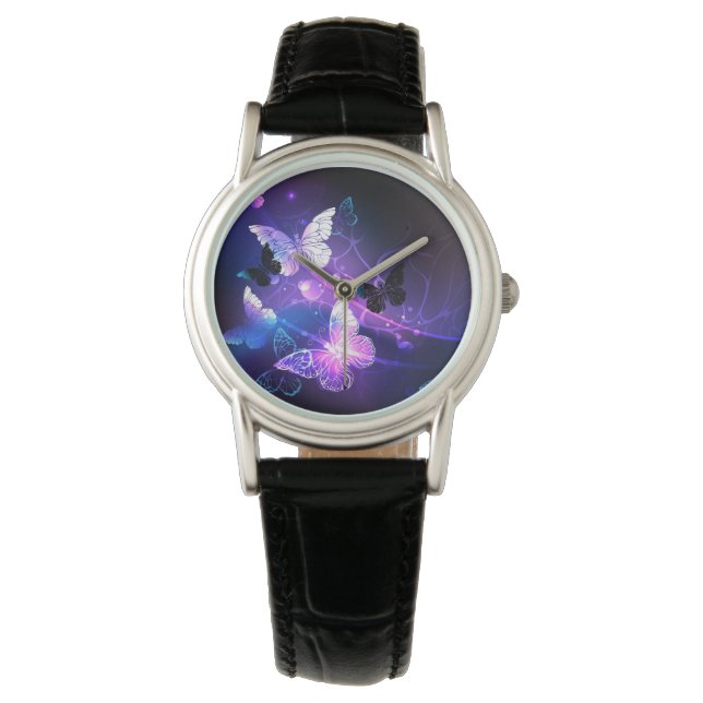 Background with Night Butterflies Watch (Front)
