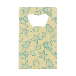 Background with shells. Hand drawn 2 Wallet Bottle Opener