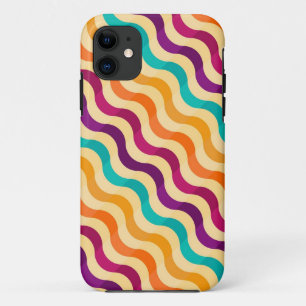 Background with stripes in retro 2 iPhone 11 case