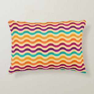 Background with stripes in retro 2 decorative pillow