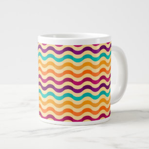 Background with stripes in retro 2 large coffee mug
