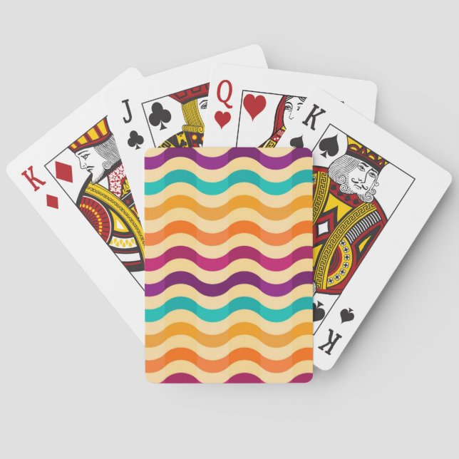 Background with stripes in retro 2 playing cards (Back)