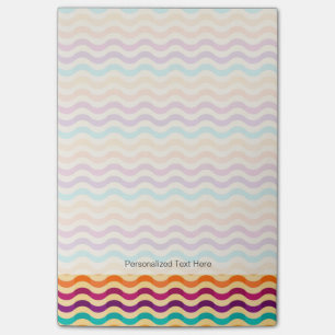 Background with stripes in retro 2 post-it notes