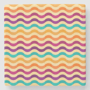 Background with stripes in retro 2 stone coaster