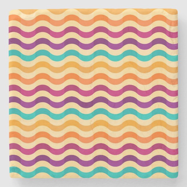 Background with stripes in retro 2 stone coaster (Front)