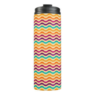 Background with stripes in retro 2 thermal tumbler