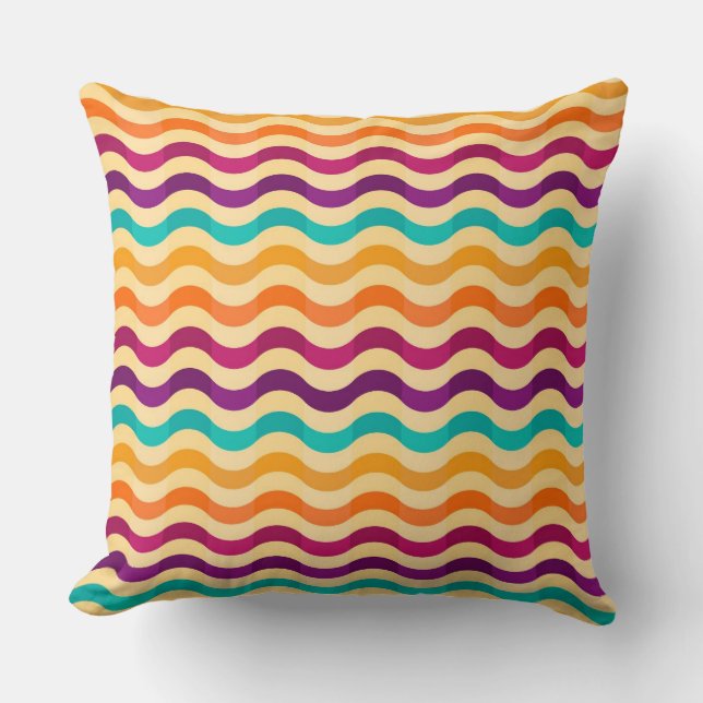 Background with stripes in retro 2 throw pillow (Front)