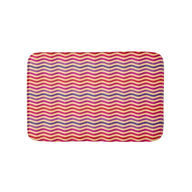 Background with stripes in retro 3 bath mat (Front)
