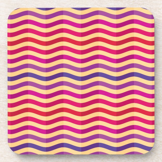 Background with stripes in retro 3 coaster (Front)