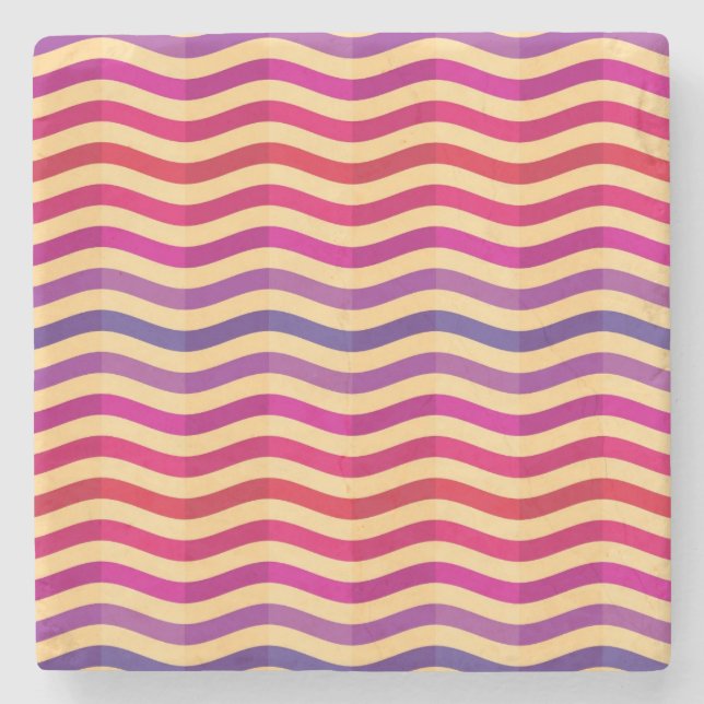Background with stripes in retro 3 stone coaster (Front)
