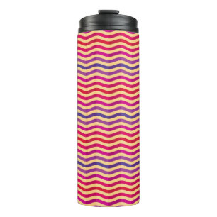 Background with stripes in retro 3 thermal tumbler
