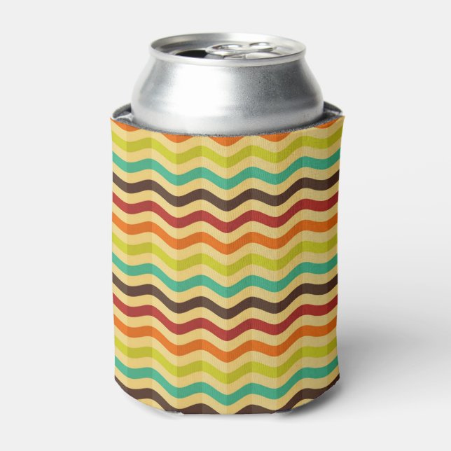 Background with stripes in retro 4 can cooler (Can Front)