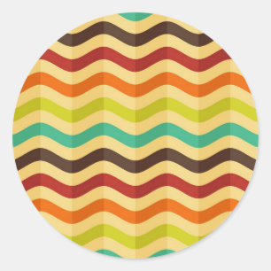Background with stripes in retro 4 classic round sticker