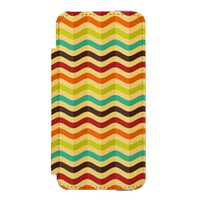 Background with stripes in retro 4 incipio iPhone wallet case (Folio Front)