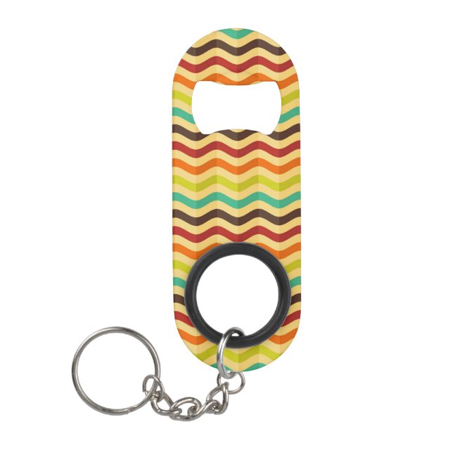 Background with stripes in retro 4 mini bottle opener (Front)