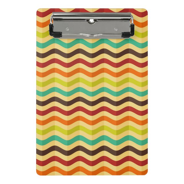 Background with stripes in retro 4 mini clipboard (Front)