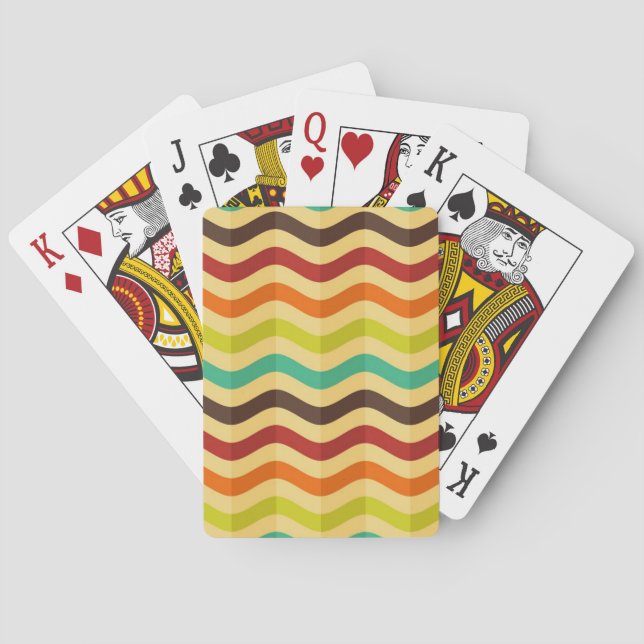 Background with stripes in retro 4 playing cards (Back)