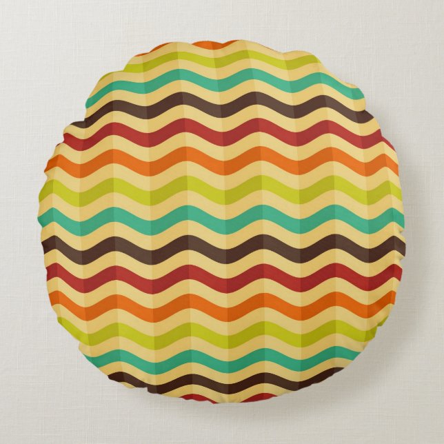 Background with stripes in retro 4 round pillow (Front)
