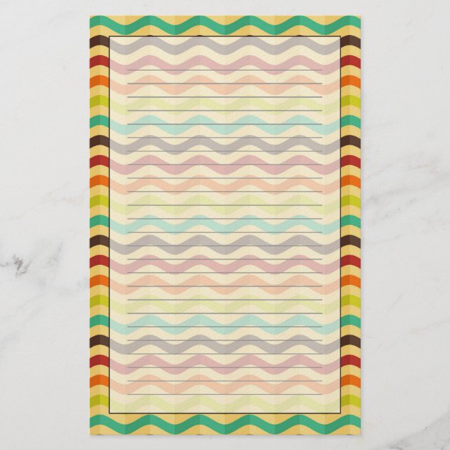 Background with stripes in retro 4 stationery (Front)
